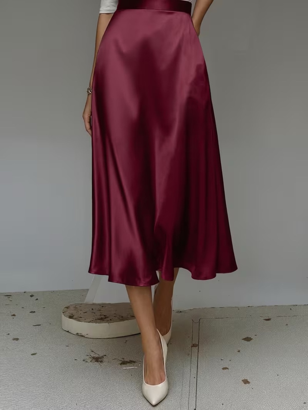 Satin Midi Skirt